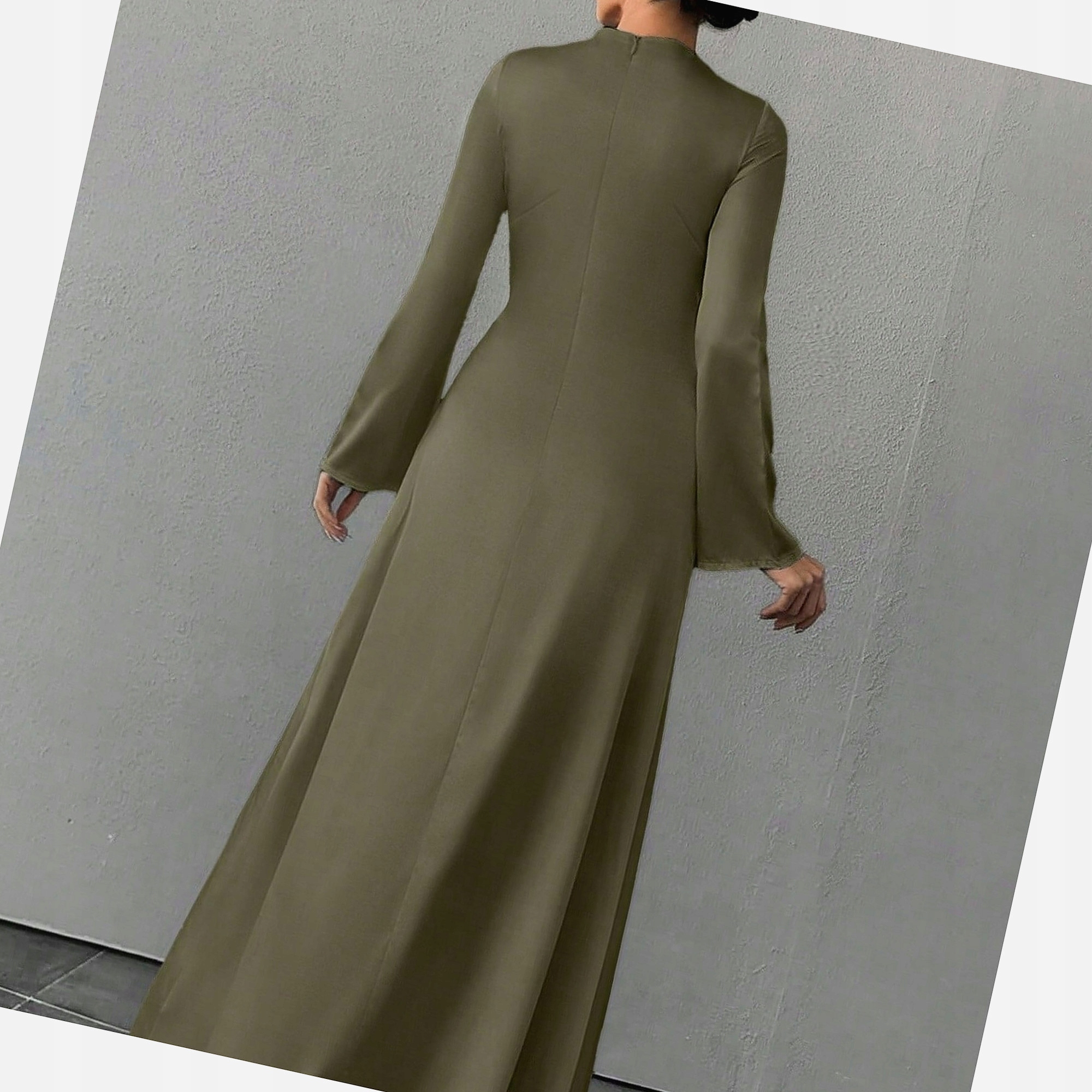 Dlouhé lesklé volánové dámské Šaty s dlouhým rukávem, elegantní velikost M 38