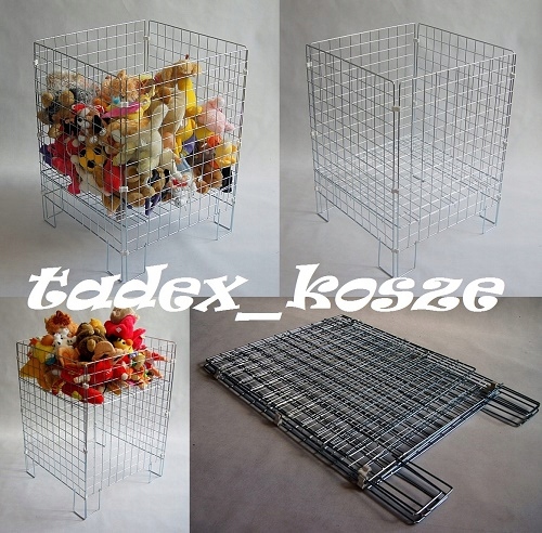 KOSZ WYPRZEDAŻOWY kosz wsypowy 40x40 srebrny - ocynkowany KOSZYK SKŁADANY Marka bez marki