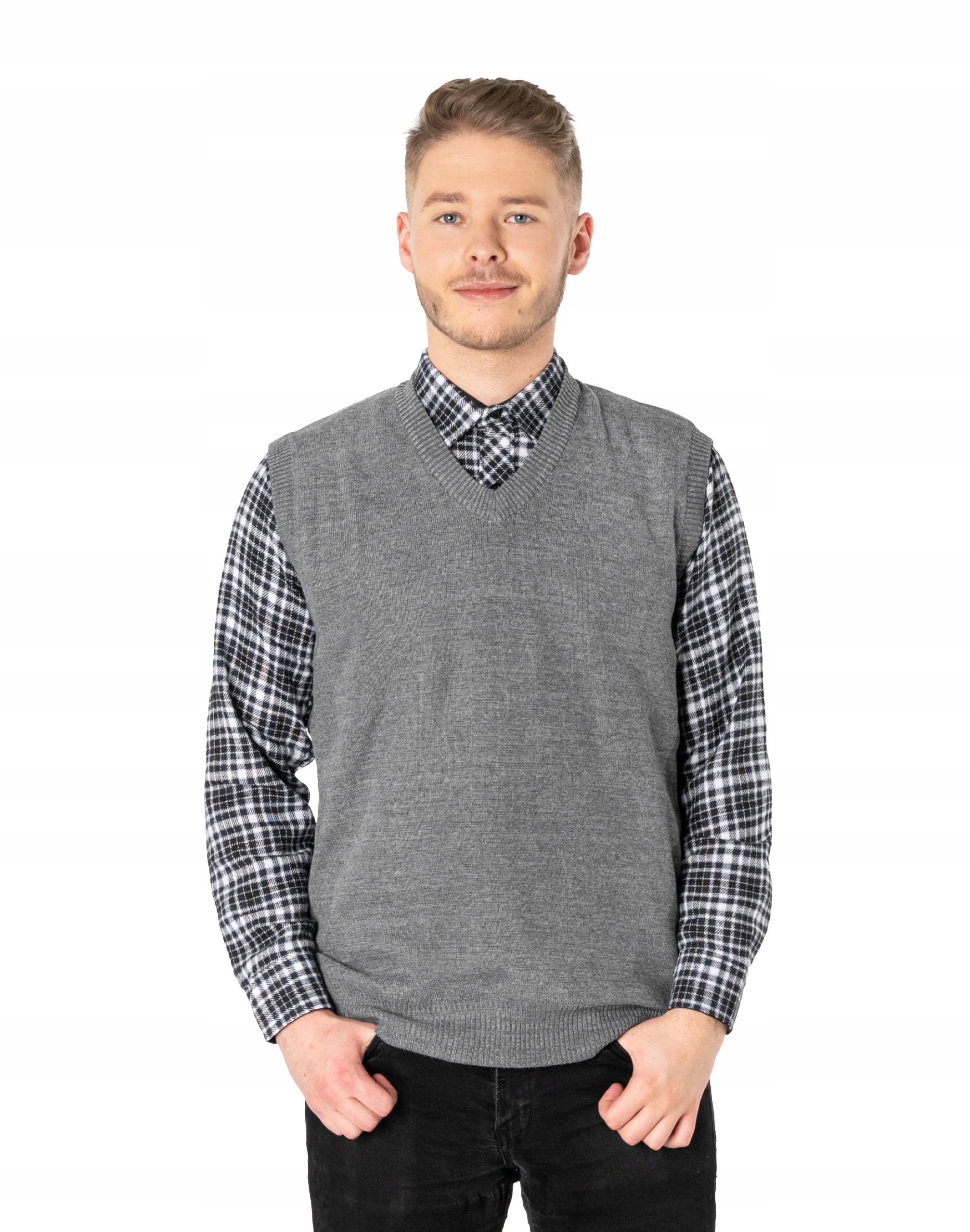 

Sweter bez Rękawów Kamizelka Pulower 2989-03 r 3XL