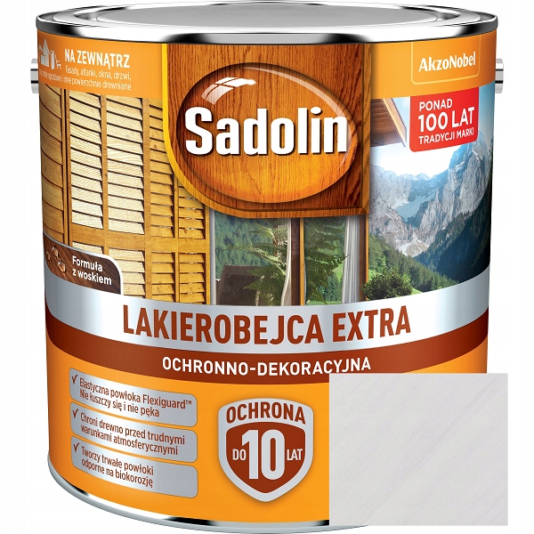 Sadolin Extra Lakierobejca Do Drewna Biały Kremowy 2.5L