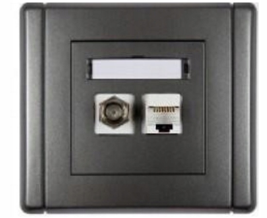 Karlik Flexi grafitový zásuvka F RJ45 11FGFK