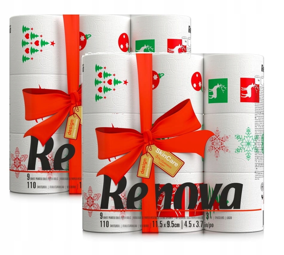 

2x Świąteczny papier toaletowy Renova 9szt