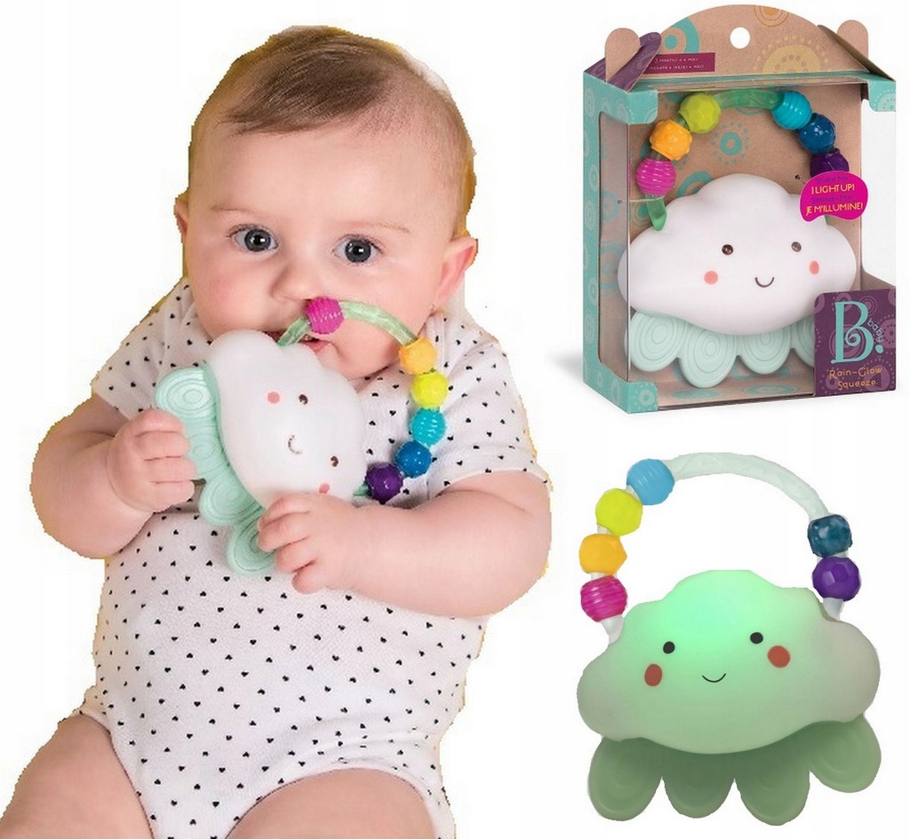 

B. Toys święcący gryzak grzechotka chmurka 3m+