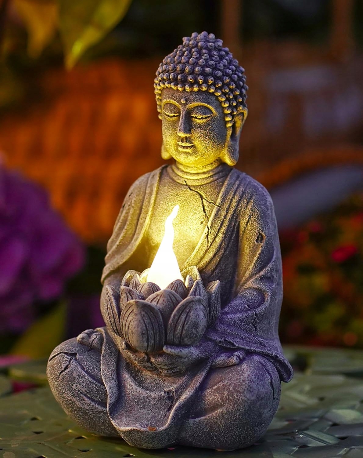 Dekorace balkonu zahrada terasa Buddha Zen jako dárek k solárnímu zařízení
