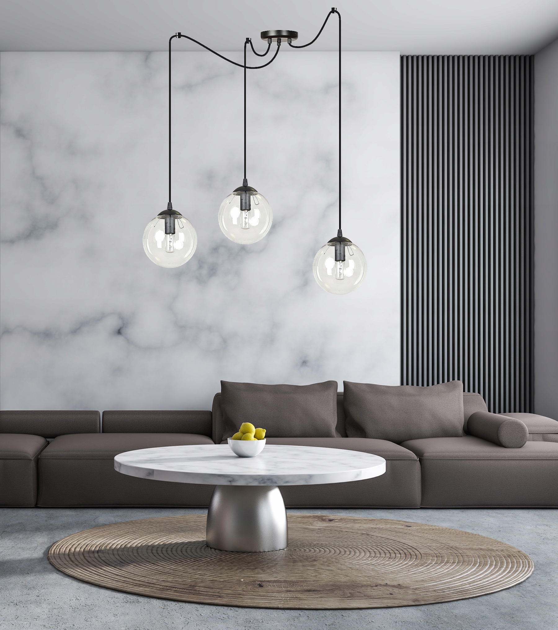 LAMPA WISZĄCA PLAFON PAJĄK KLOSZE KULE ŻYRANDOL Długość/wysokość 200 cm