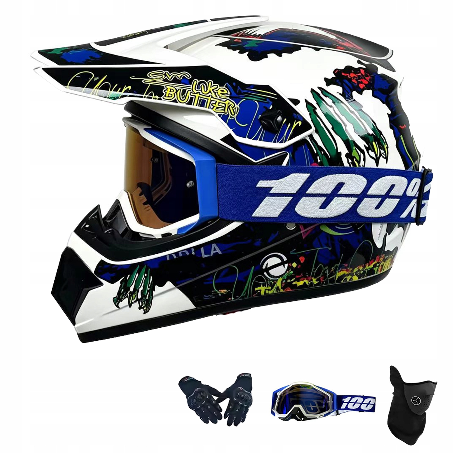 Helma Na Elektrickou Koloběžku Cross Enduro Quad Bmx Helma Brýle Rukavice S