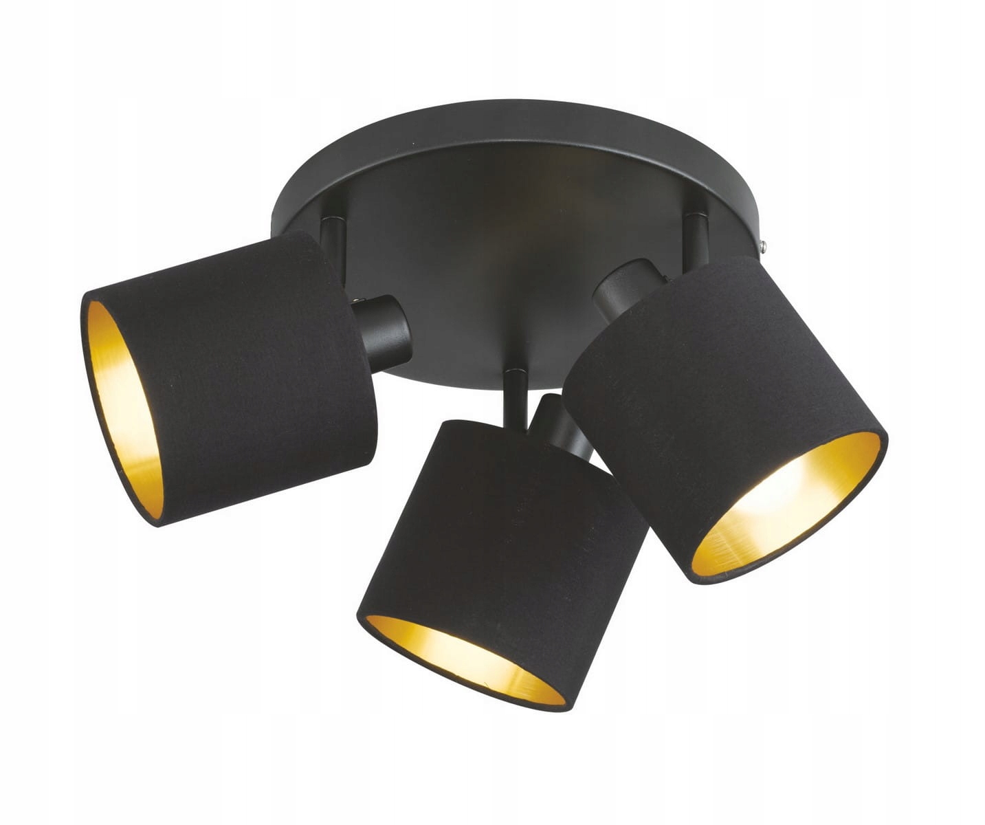 Stropná lampa okrúhle reflektory čierna zlatá Rl
