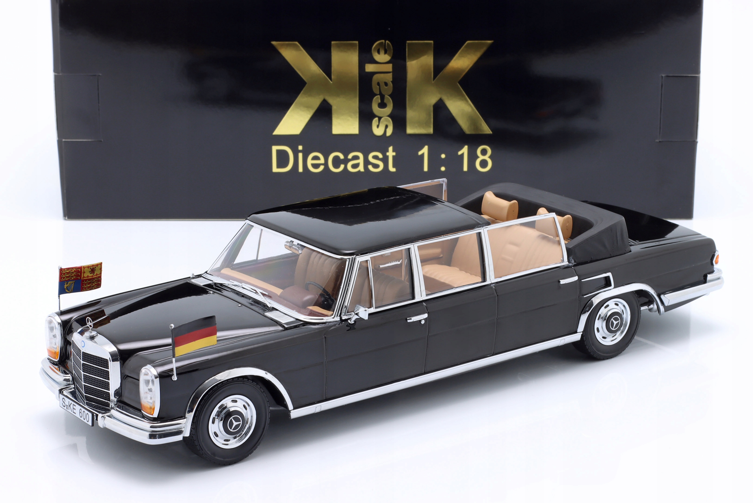 Kk Scale Mercedes-benz 600 (W100) Landauet 1965 Queen Elizabeth ll 1:18