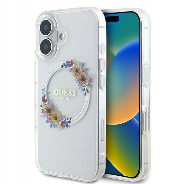 obal pouzdro Guess IML Flowers MagSafe kryt iPhone 16