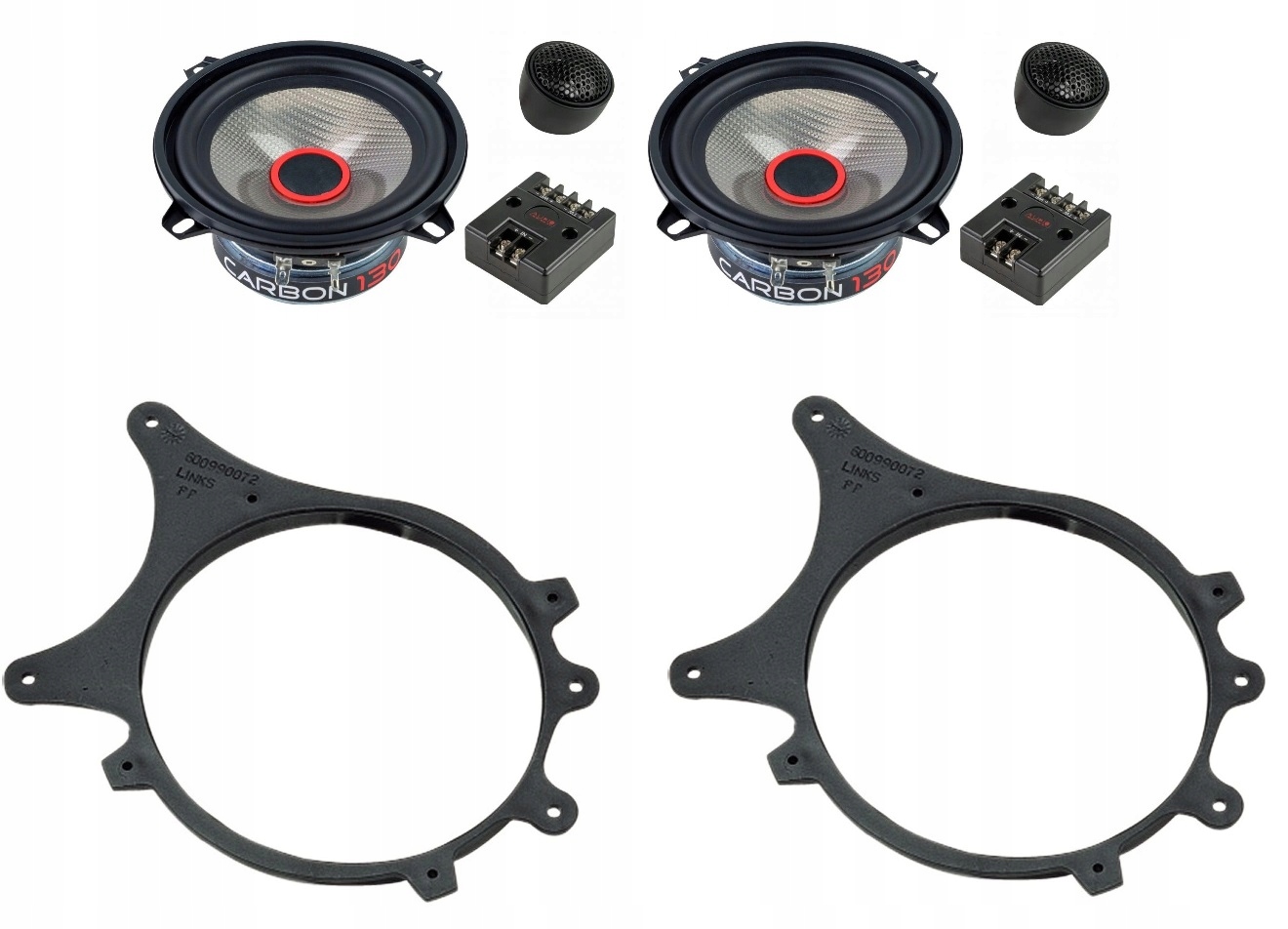 Reproduktory distanční prvky 130 mm Bmw E36 Compact police Zadní Audio System Carbon 130