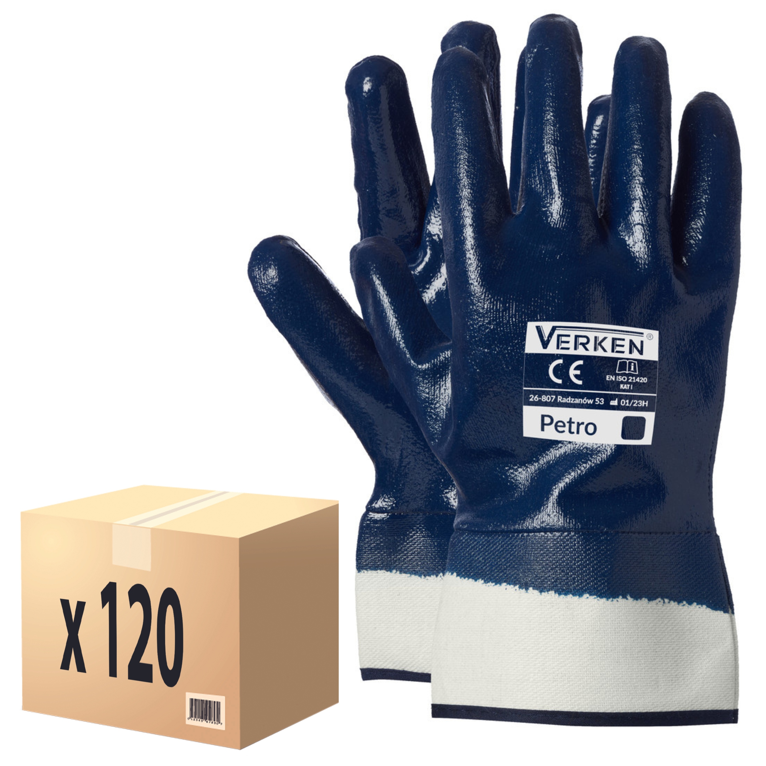 Grube Rękawice robocze olejoodporne Cieżki Nitryl wodoodporne 10XL Bhp 120