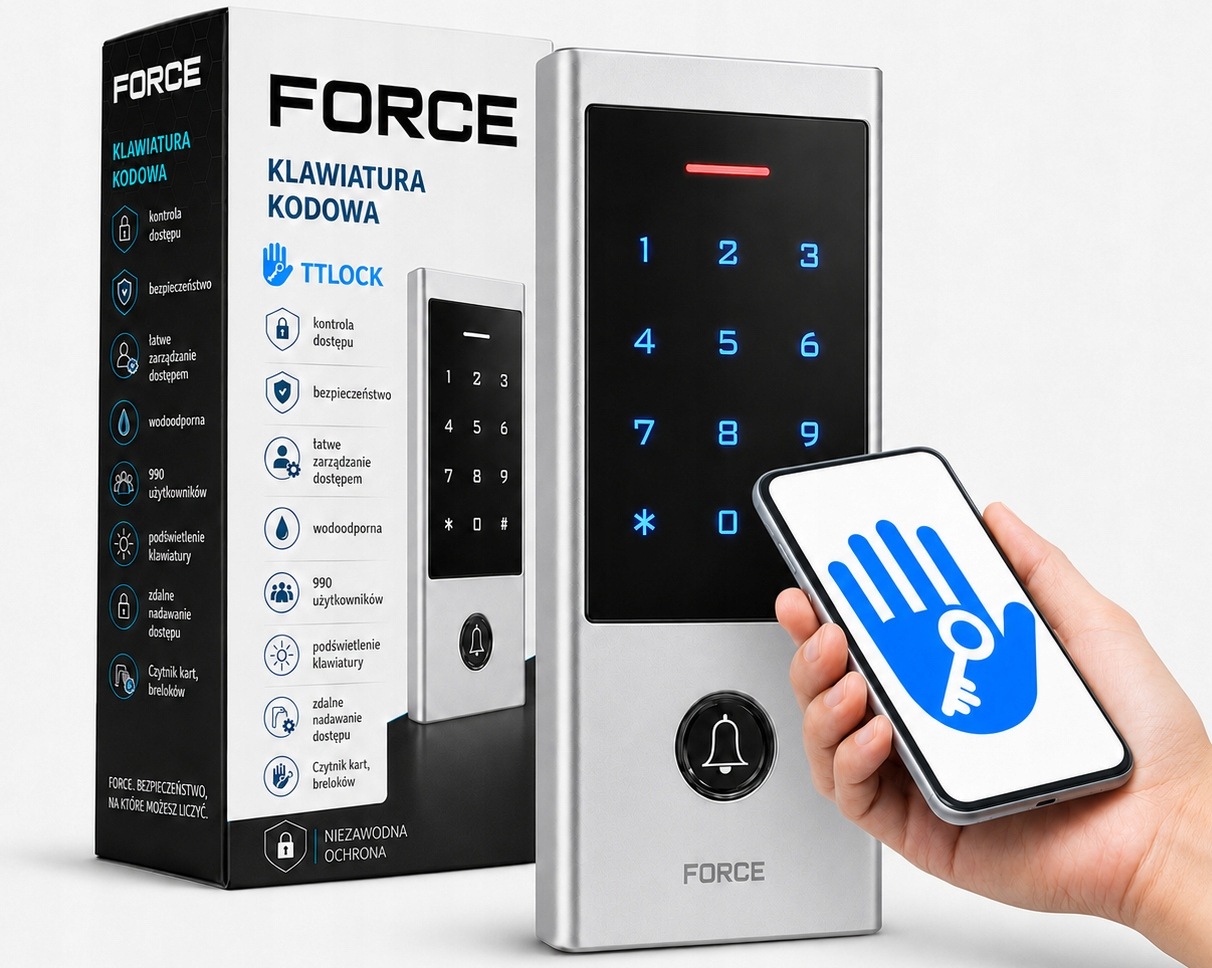 Force kódová klávesnice pro brány Kp-tt-mf-b-w, Tt Lock, Rfid Šifrovač