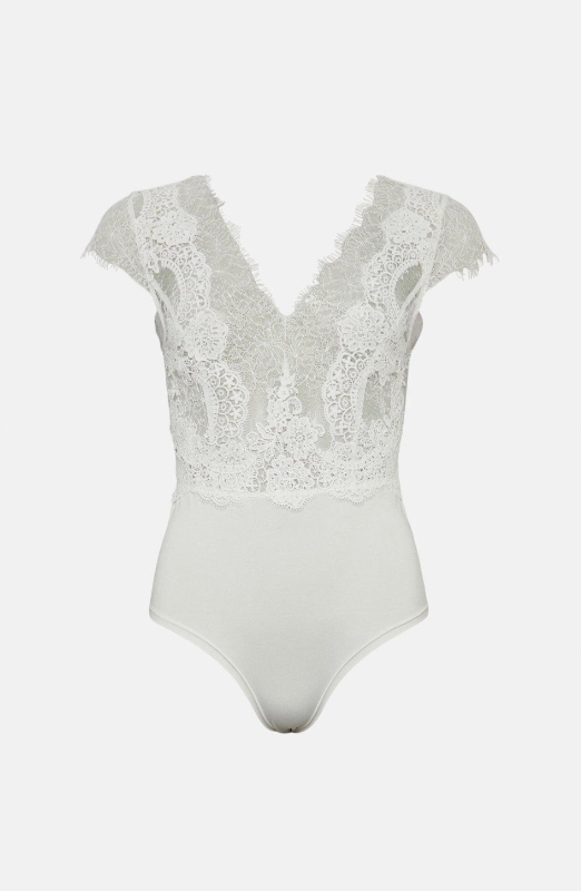 Karen Millen Body Białe Damskie Koronkowe 34 Pse