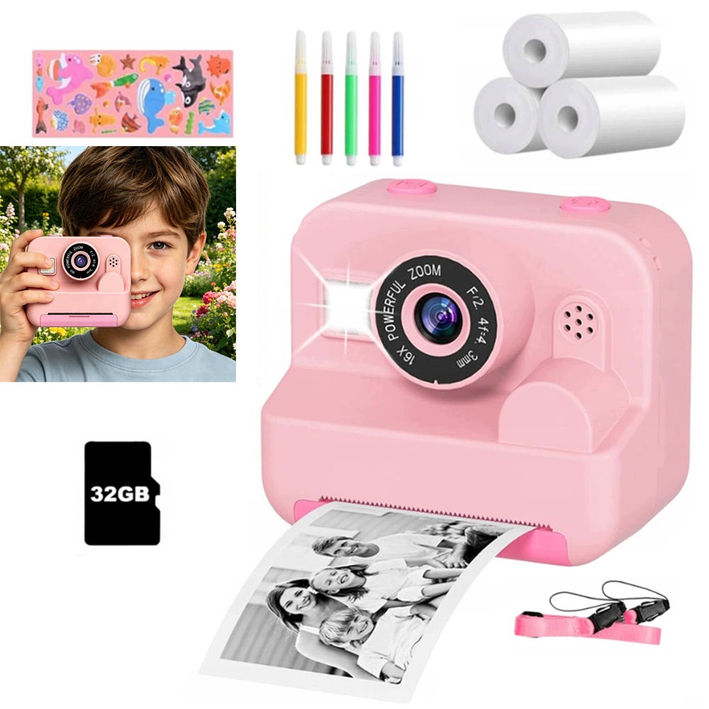Sada Digitálního Instantního Fotoaparátu S Termotiskárnou Pro Děti