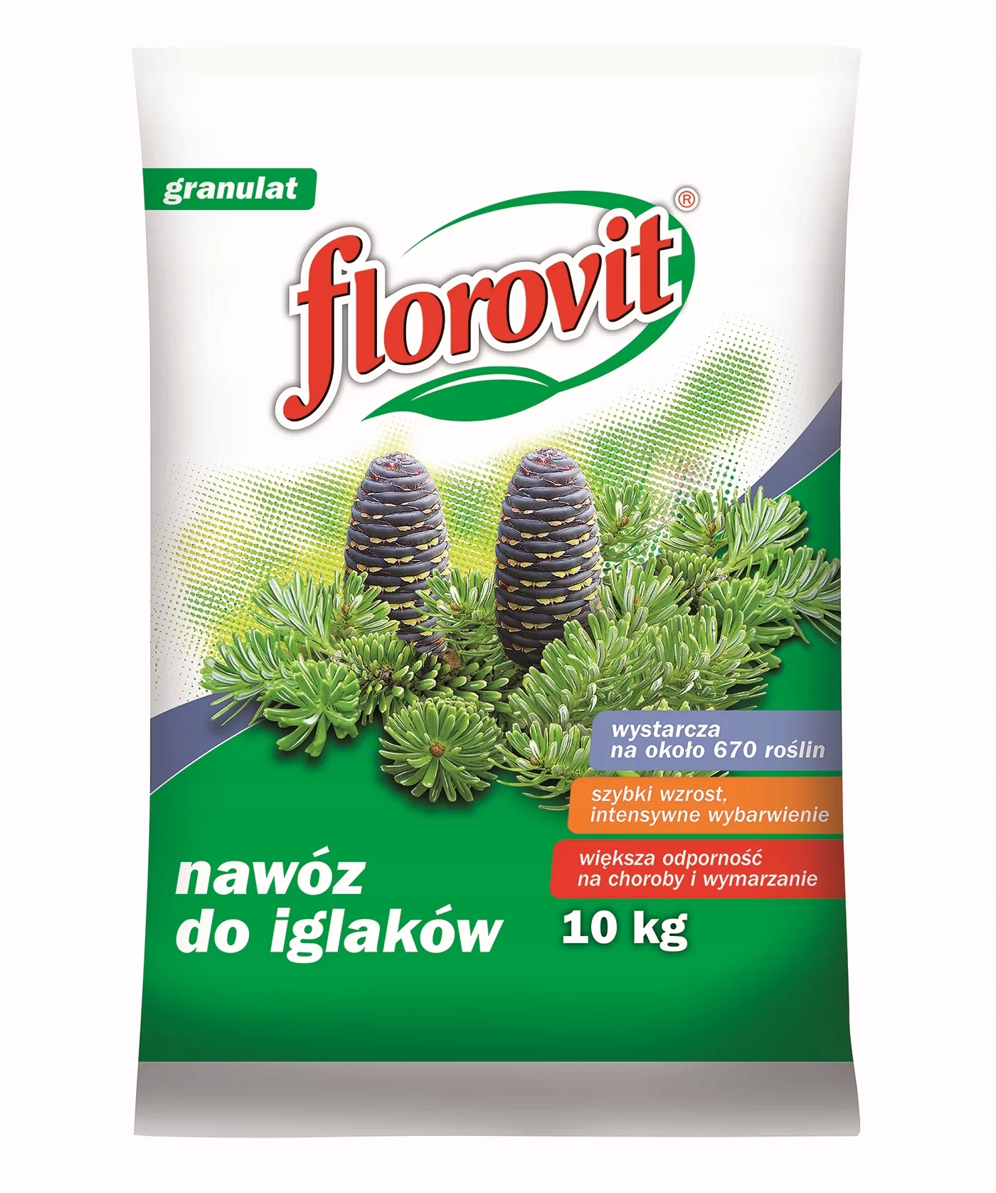 Florovit Nawóz Do Iglaków, szybki wzrost, ochrona roślin, worek, 10 kg