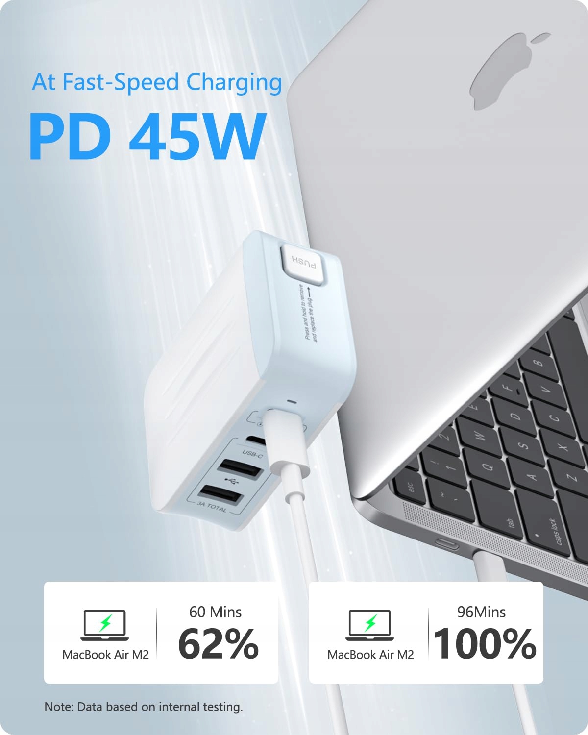 LENCENT Adapter Podróżny USB 45W Typ-C USB Wielofunkcyjny Biały — miniatura 2