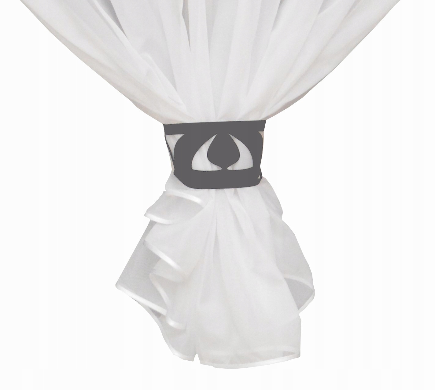 

Ozdoba opaska Ażur uchwyt do upięcia Szara 9x41 cm
