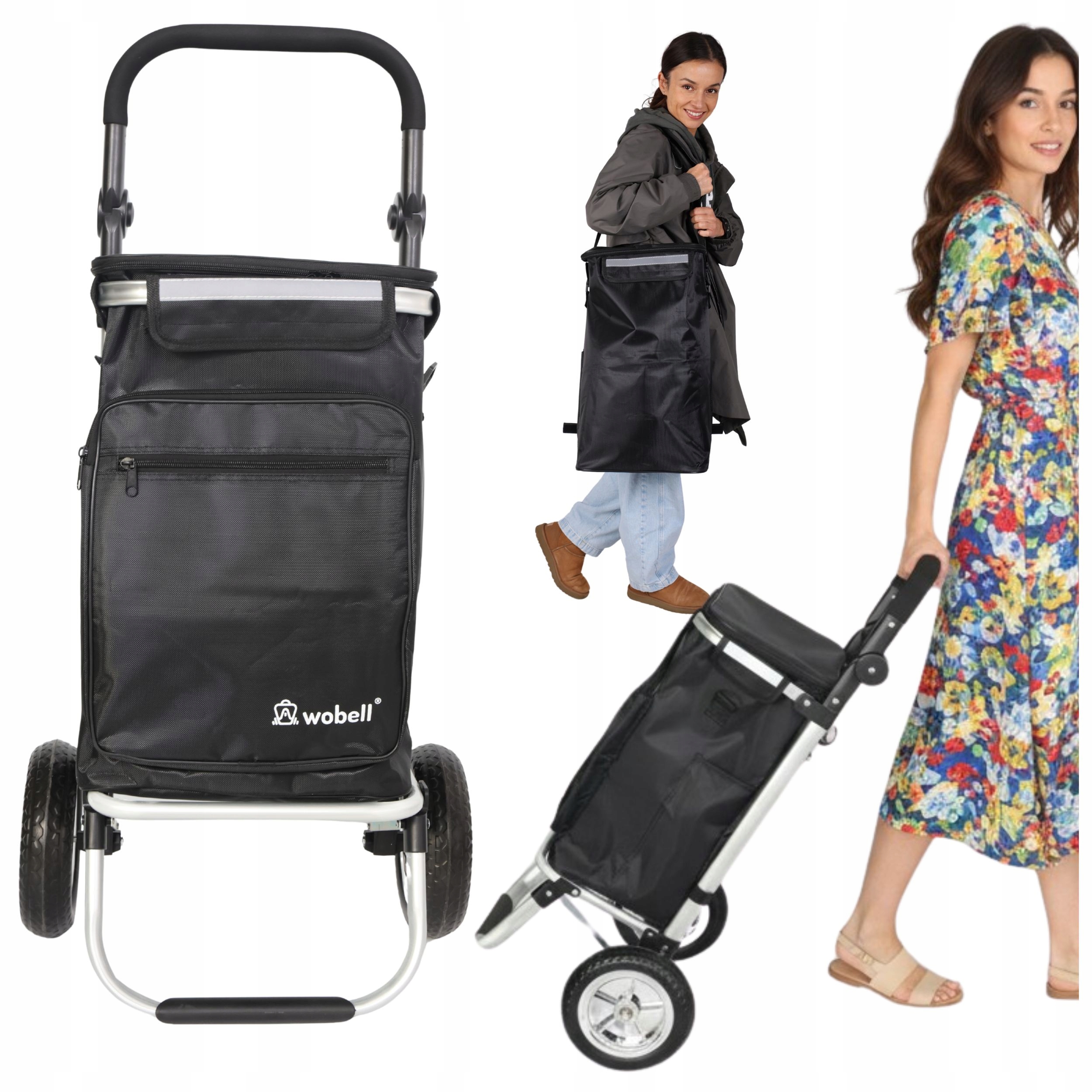 Nákupní vozík na kolečkách, nákupní taška, voděodolná, termo kapsa 45 l