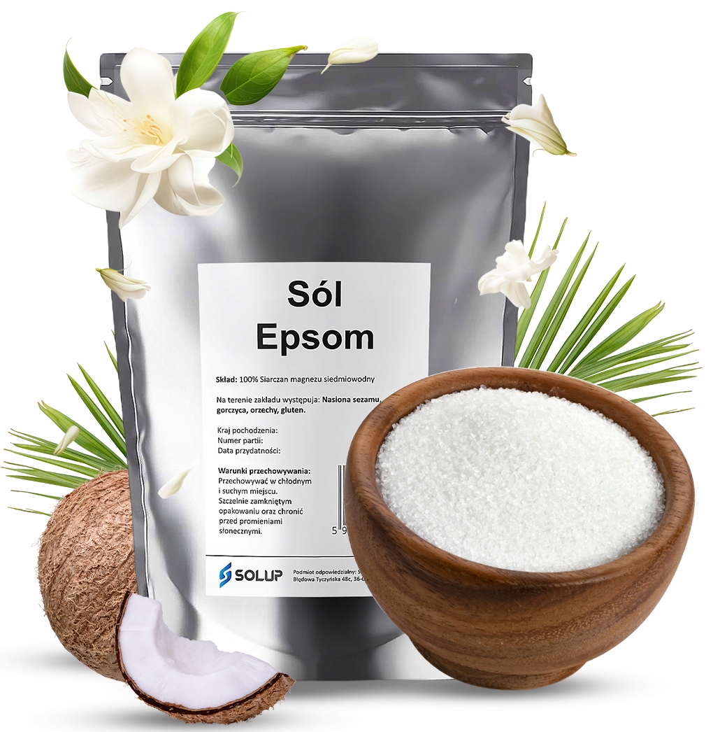 Sól EPSOM gorzka Siarczan Magnezu czysty CZDA 5kg Waga 5000 g