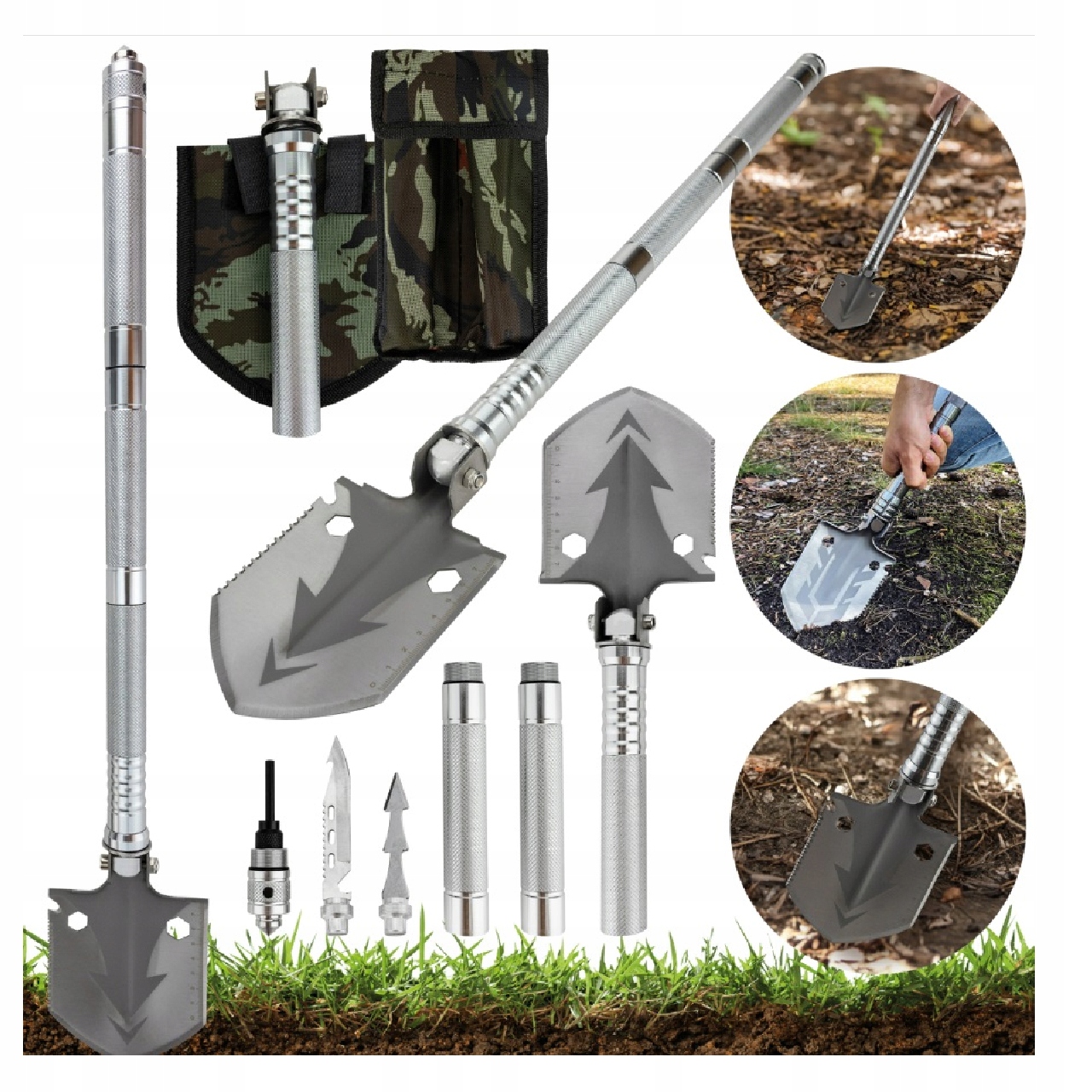 SAPERKA SKŁADANA WOJSKOWA WIELOFUNKCYJNA ŁOPATA TAKTYCZNA MULTITOOL 16W1