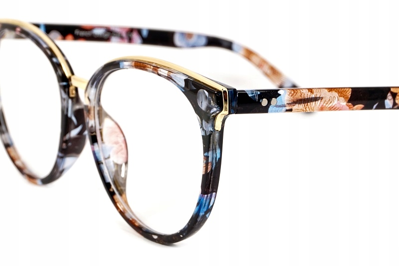DAMSKIE OKULARY ZERÓWKI ANTYREFLEKSYJNE KWIATOWE Kolekcja OKULARY ANTYREFLEKSYJNE