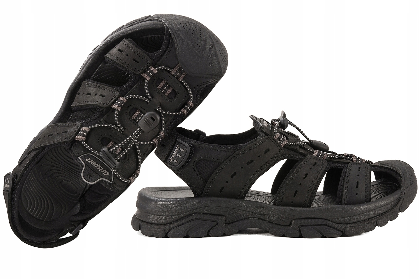 Grisport GR-25-01-9029M Pánské sandály Grisport celokožené Tr černé 43 Černá