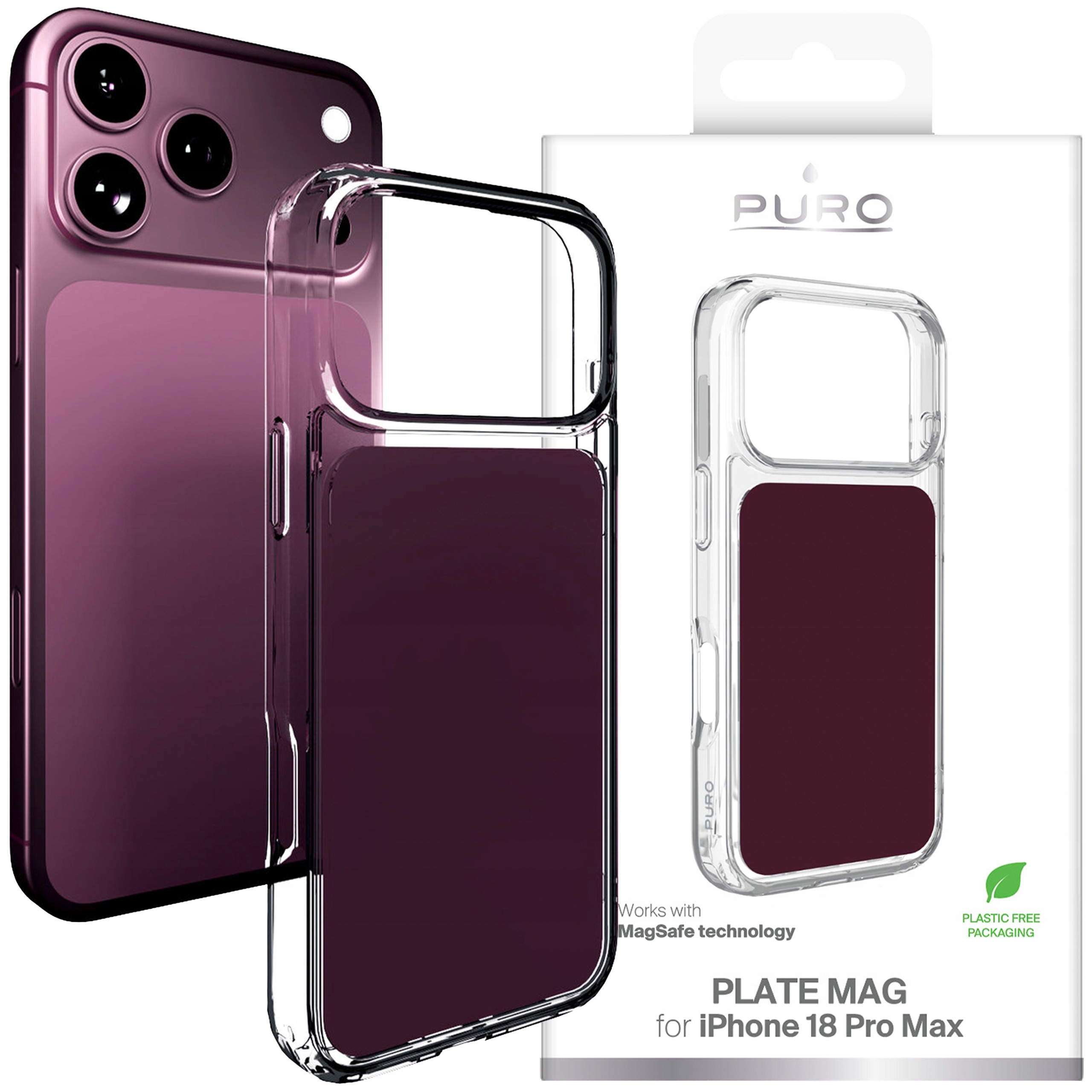 Etui Puro do iPhone 18 Pro Max 17 Pro Max Plate Mag Obudowa z MagSafe