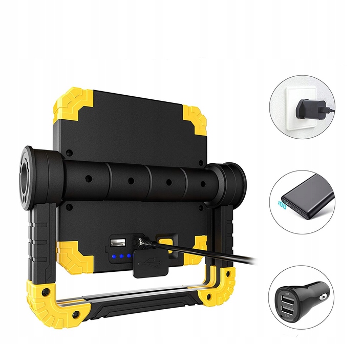 HALOGEN NAŚWIETLACZ BUDOWLANY ZEWNĘTRZNY - LAMPA ROBOCZA LED AKUMULATOROWA Moc 126.1 W