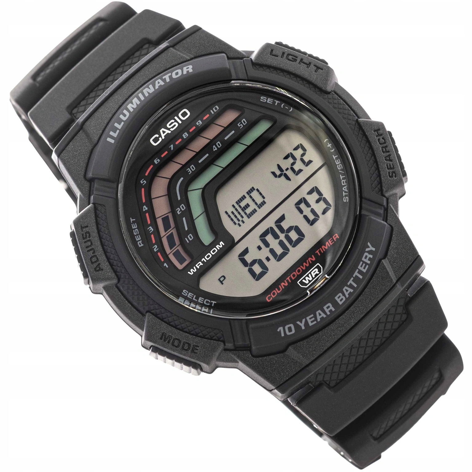 Pánské Hodinky Casio WS-1800-1AVEF Černé S Sportovním Řemínkem