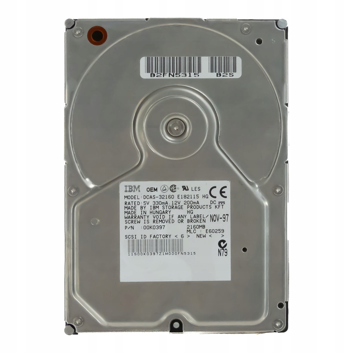 Ibm 00K0397 2.16GB 5.4K Ultra SCSI-2 3.5'' DCAS-32160