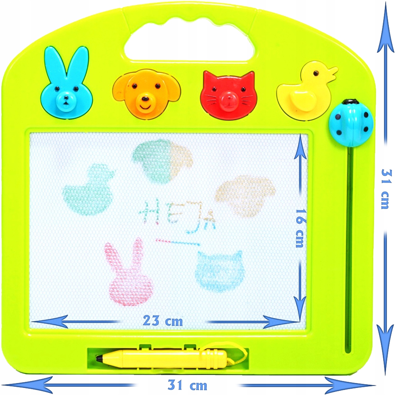 ZNIKOPIS KOLOROWY TABLICA MAGNETYCZNA STEMPELKI ZWIERZĄTKA DLA DZIECI EAN (GTIN) 5906190293558