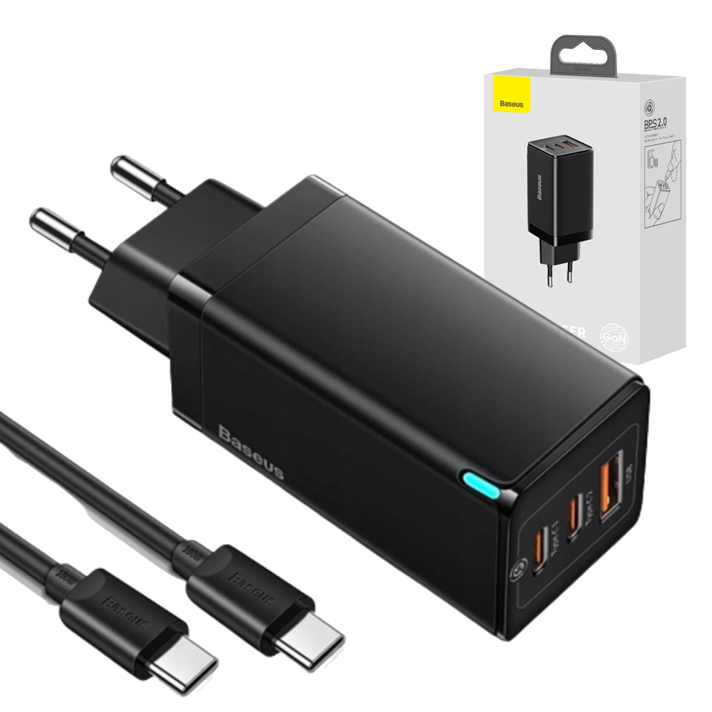 

Ładowarka Sieciowa Baseus GAN3 Pro 2XUSB-C/USB 65W
