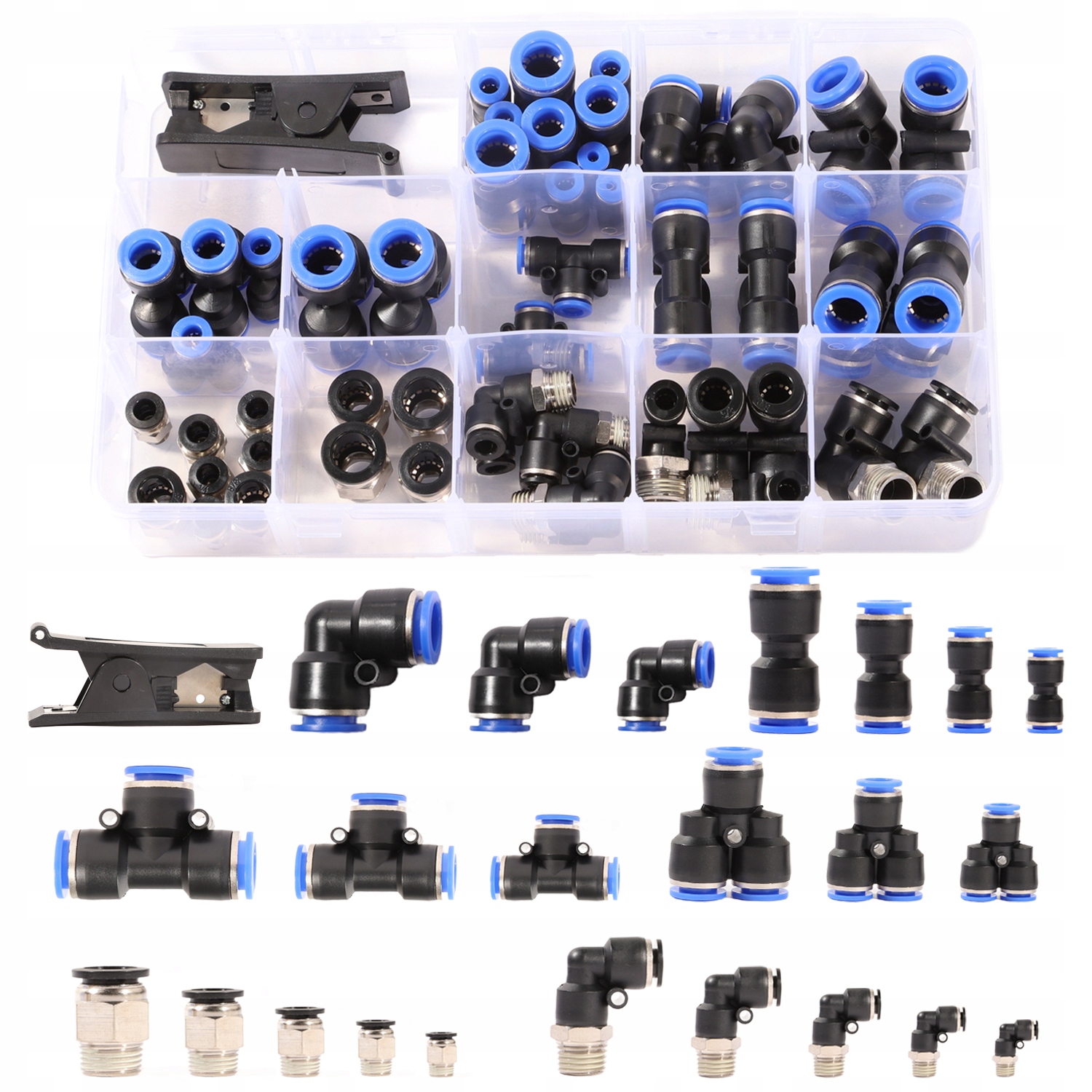 Trójnik wtykowy kątowa wtykowa Zestaw do przewodów pneumatycznych 53SZT