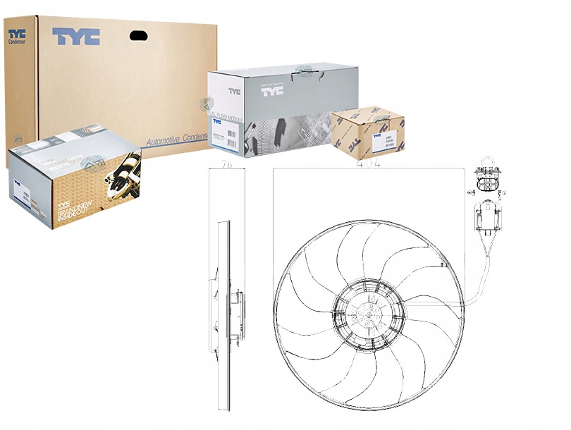 TYC WENTYLATOR CHŁODNICY OPEL ASTRA J, ASTRA J GTC