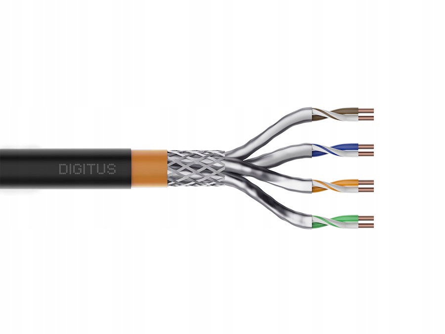 Kabel instal. kat.7 S/ftp Eca Awg 23/1 Pe/lsoh 1000m zewn. suchy Digitus