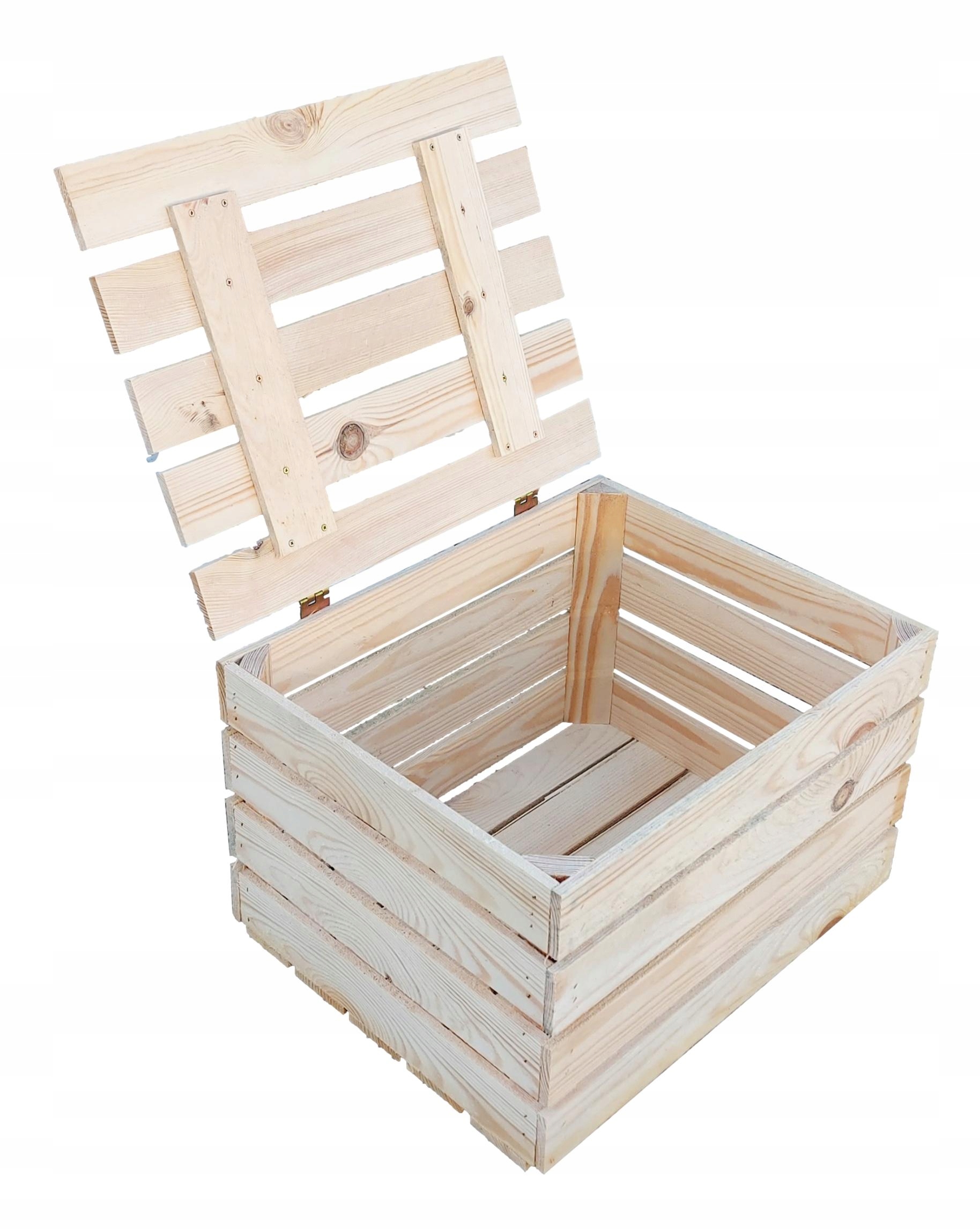 

Skrzynka Drewniana z pokrywą Kufer skrzynia Wieko