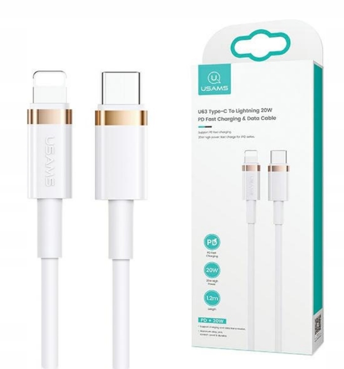 

Usams Kabel do iPhone 12/Pro/Max Usb-c Pd 20W 1,2M
