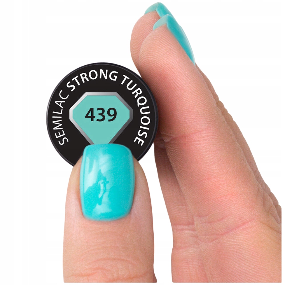 SEMILAC 439 Strong Turquoise Lakier Hybrydowy 7ml Nazwa koloru producenta Strong Turquoise