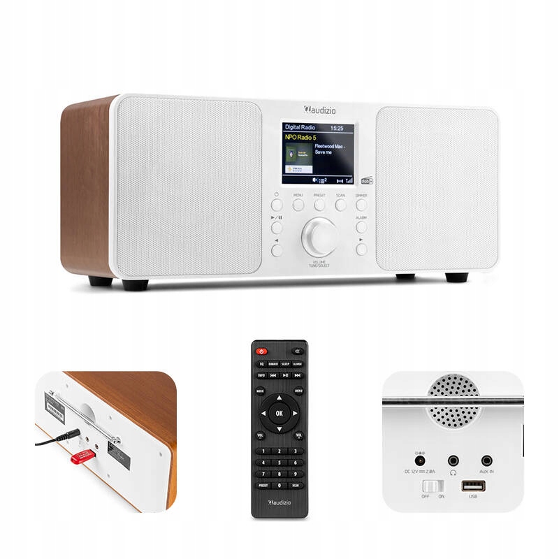 Radio Dab+ tuner Fm bluetooth białe Audizio do kuchni salonu sypialni biura