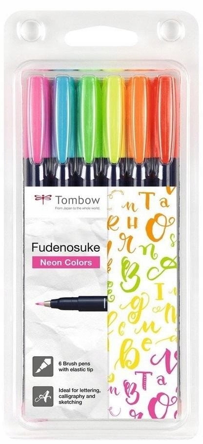 Fixy brush pen Fudenosuke 6 barev