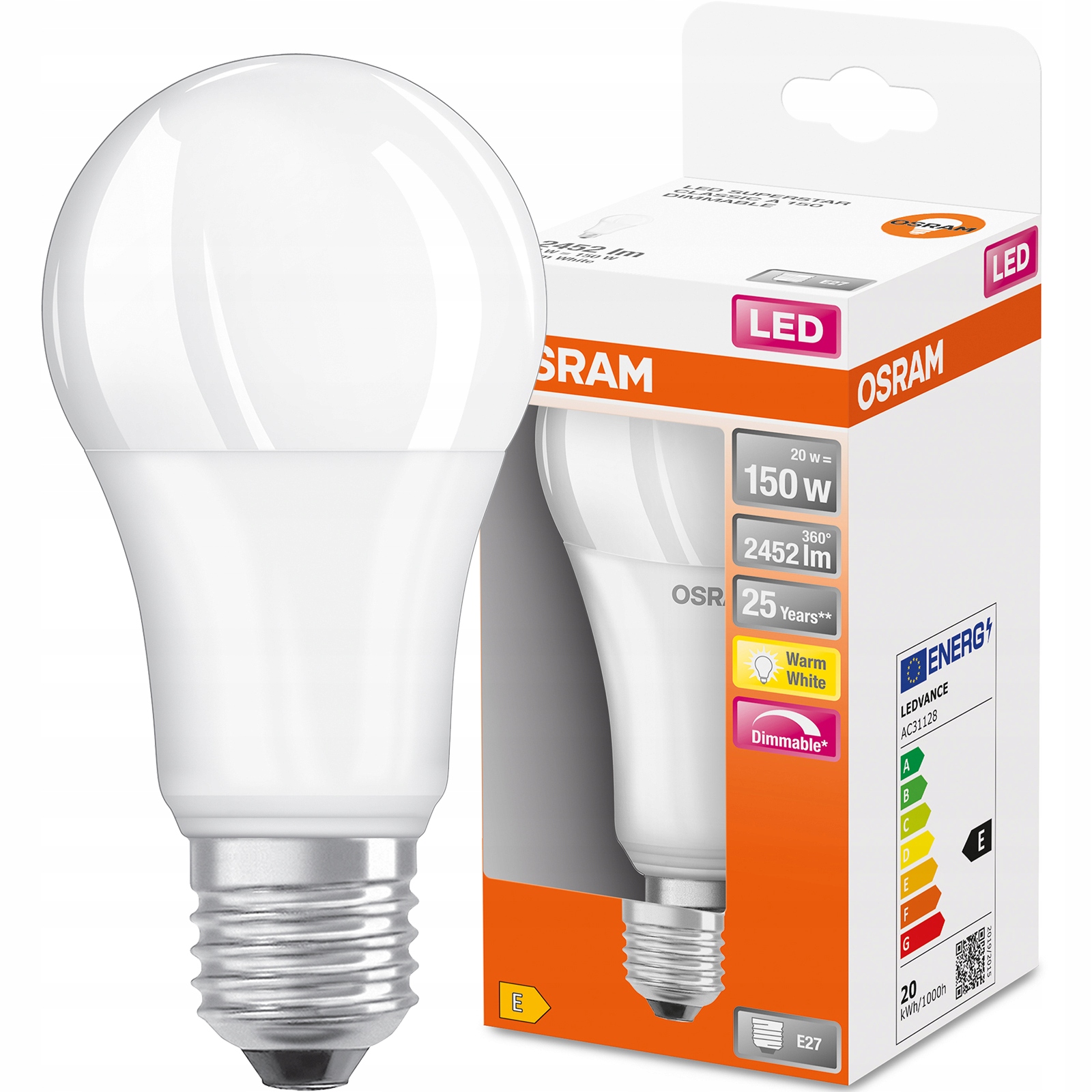 

Żarówka Led E27 A60 20W 2700K Ściemnialna Osram