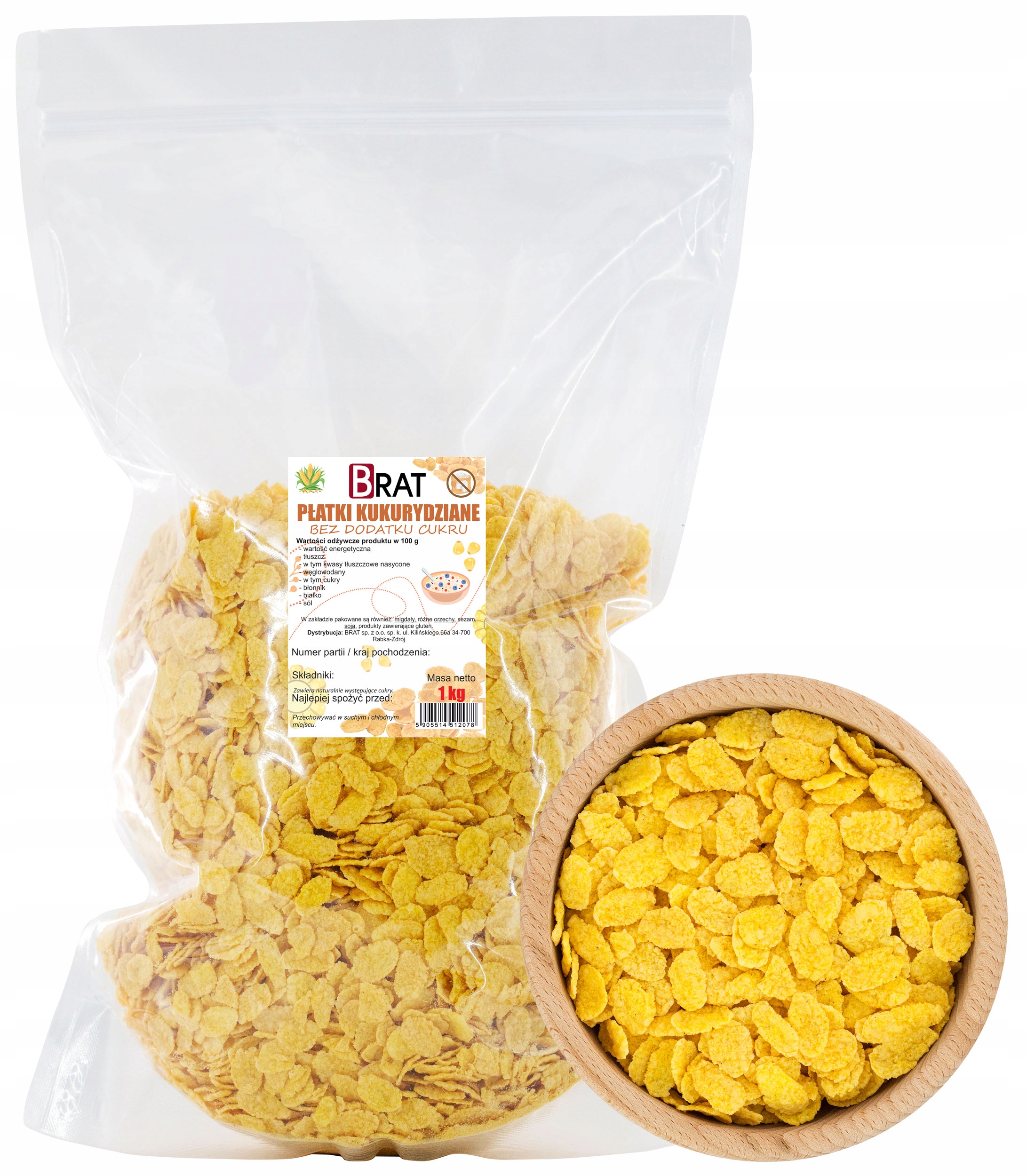 3X Kukuřičné vločky bez přidaného cukru 1 kg