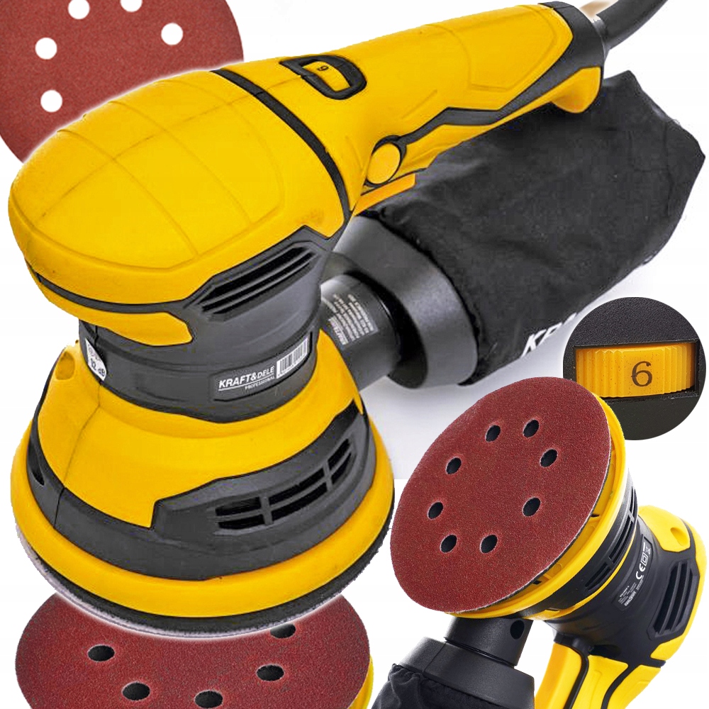 Szlifierka Oscylacyjna Mimośrodowa Drewna Metalu z Regulacją 125mm 1200W