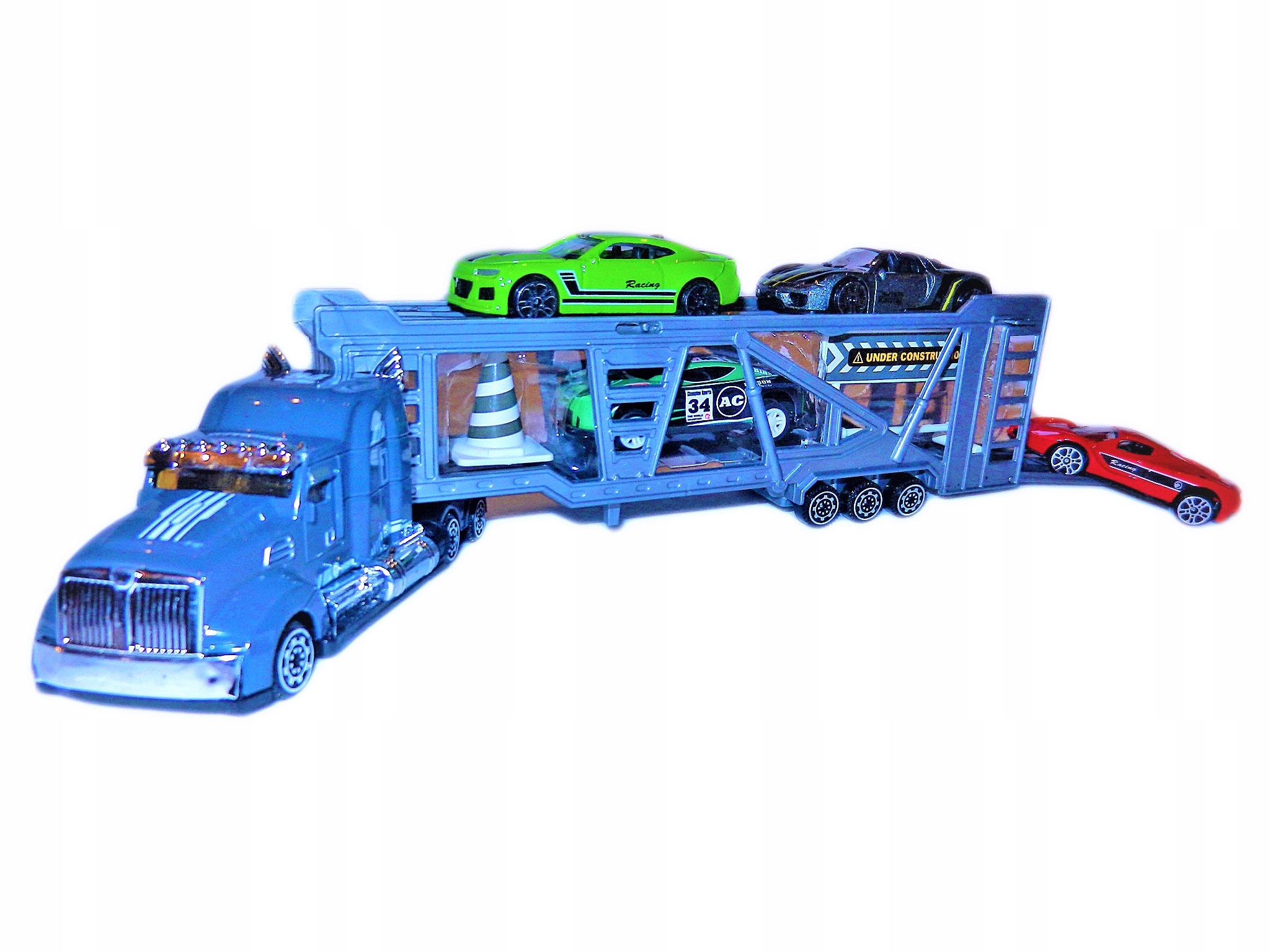 

Tir ciężarówka Usa Kenworth Metal laweta Auta 5w1