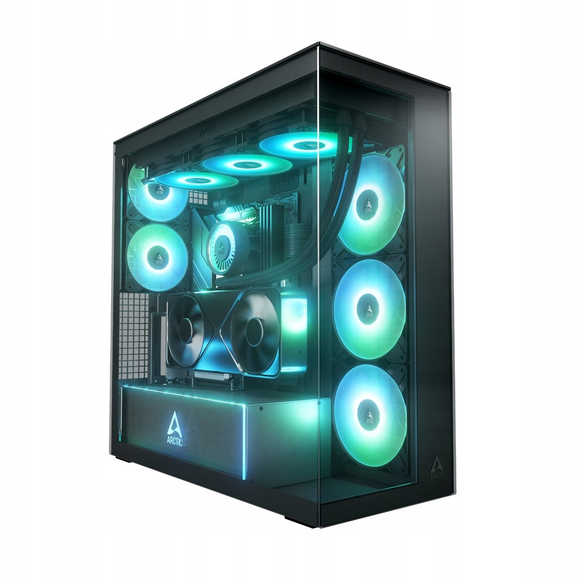 Arctic Premium Pc Case Xtender Vg Black (Mirror Glass), Vertical Gpu…