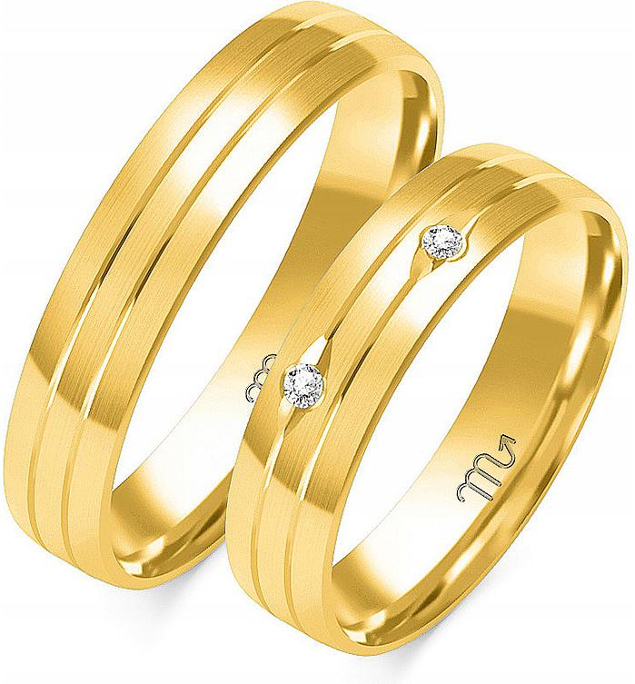 Prsteny pro pár ze zlata svatební 585 vel. 23 24 25, dámská kolekce pro muže