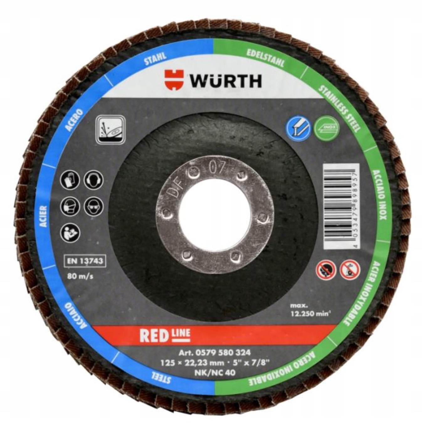 Wurth TARCZA-LAMELOWA- RED-LINE-D125-G60.10 szt