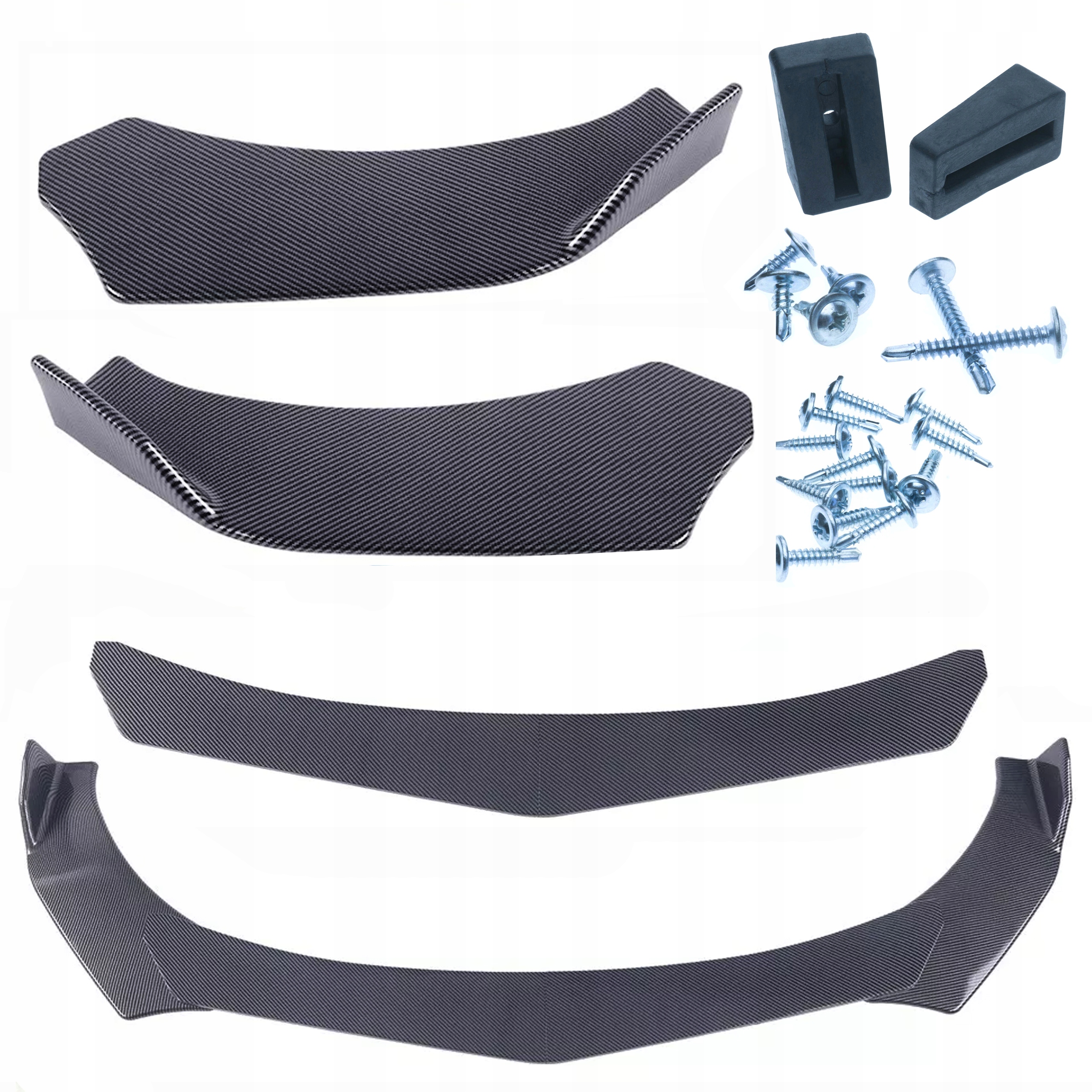 Splitter Přední Krytka Nárazníku 3-DÍLNÁ Univerzální Karbonová Nastavitelná