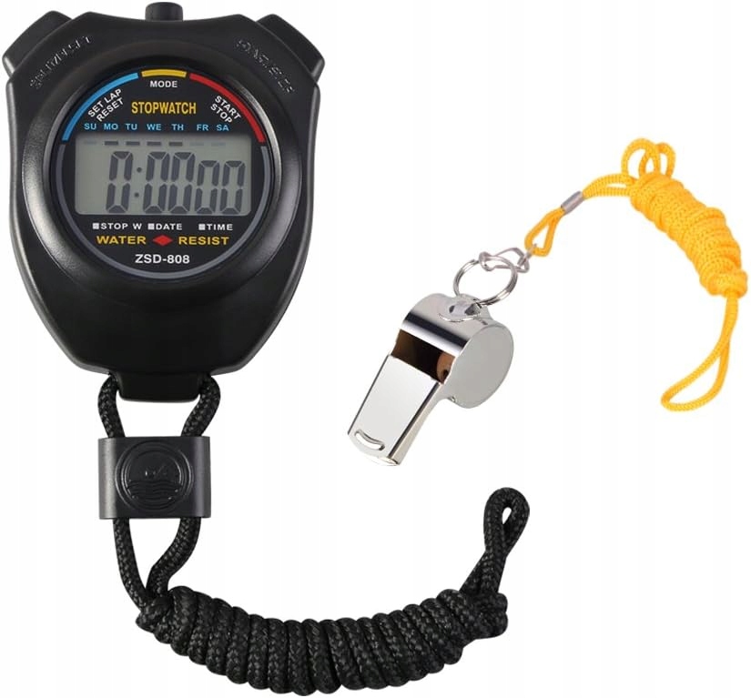 Stoper Sportowy z Gwizdkiem Vicloon – LCD, Alarm, Smycz, 1/100 s