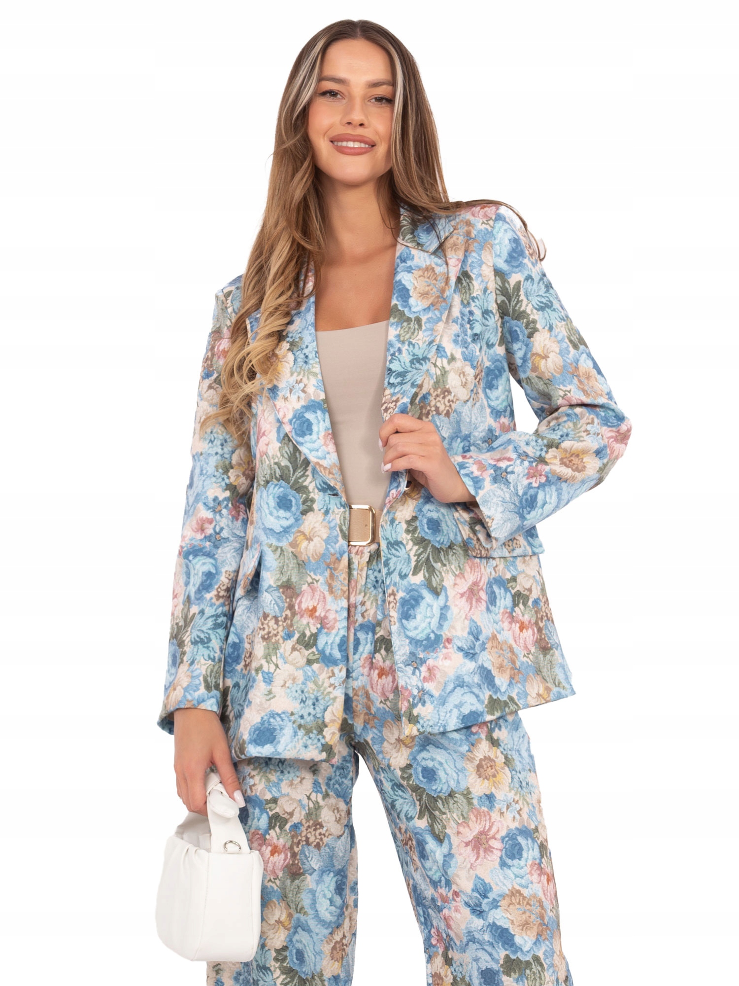 Marynarka Damska Jednorzędowa z Zapięciem na Guzik